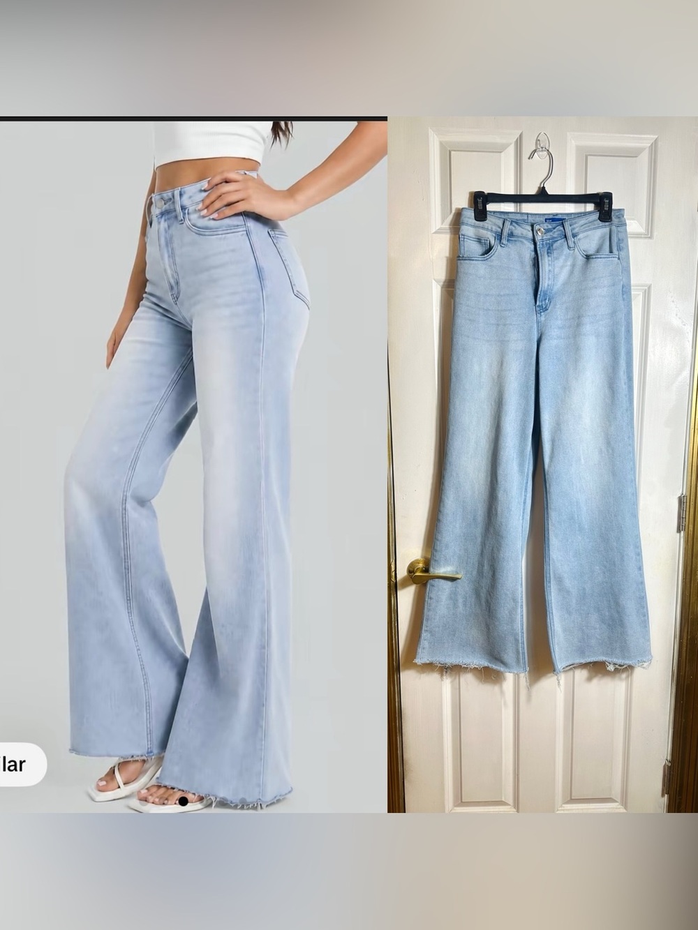 Viral TikTok Joy BlueMoment Stretchy BBL Jeans Raw Hem